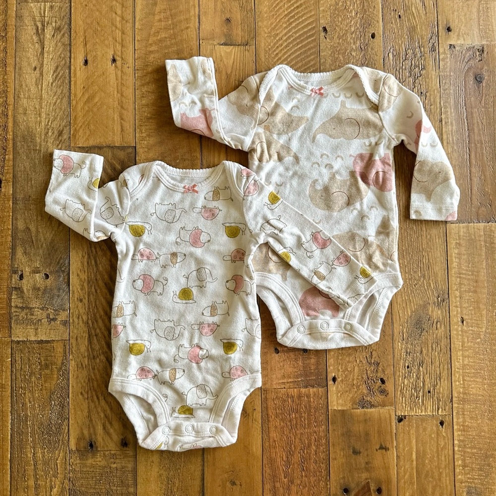 Carter’s Long-Sleeve Animal Onesies (Set of 2)